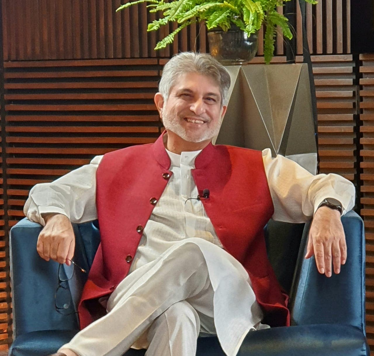 Guruji Naushir ready for his podcast Manovaac for Mahavatar Babaji Tadekam Foundation